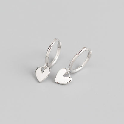 S925 Sterling Silver Heart Pendnat Ear Buckle Wholesale Gooddiy