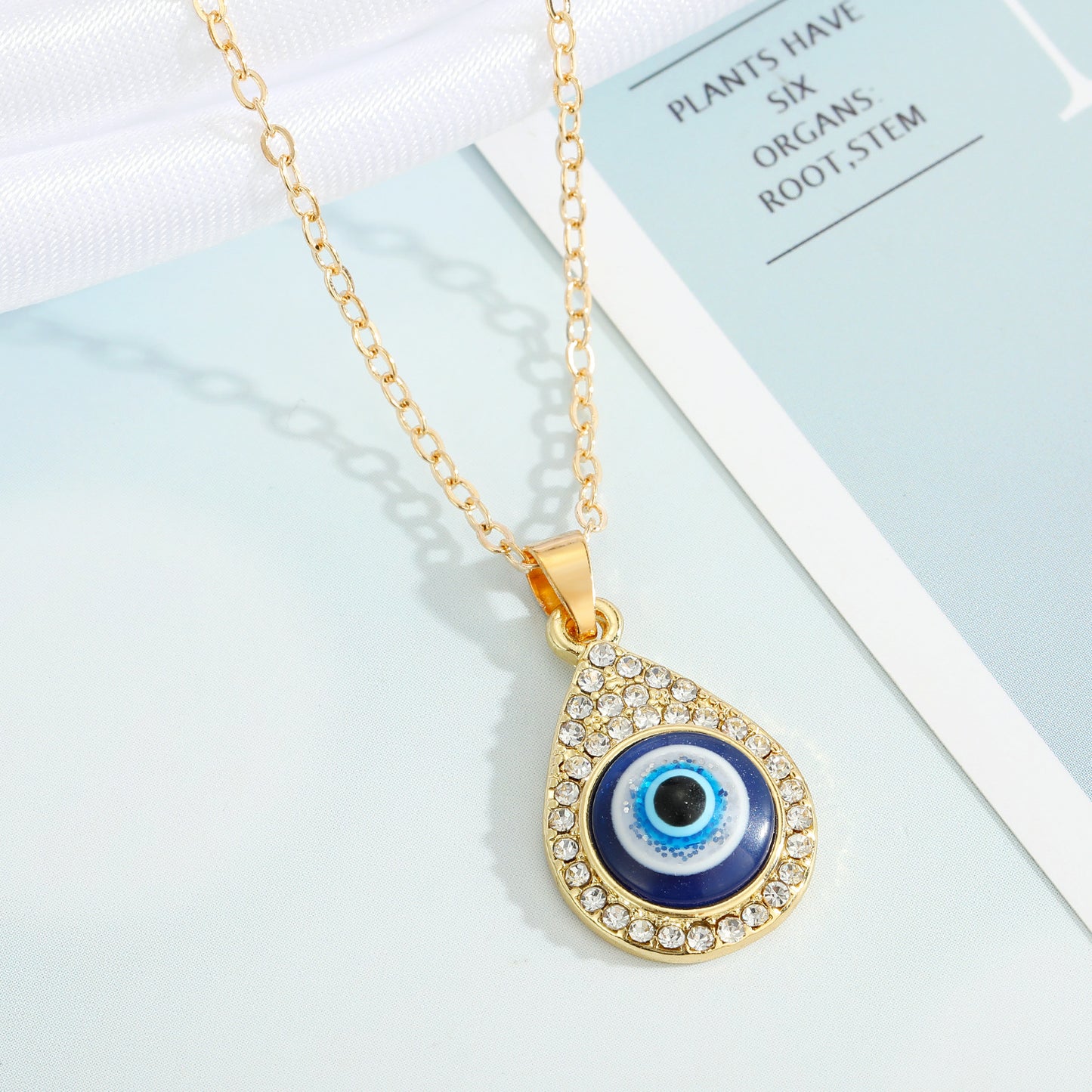 Turkey Blue Eye Pendant Alloy Diamond Necklace Wholesale Gooddiy