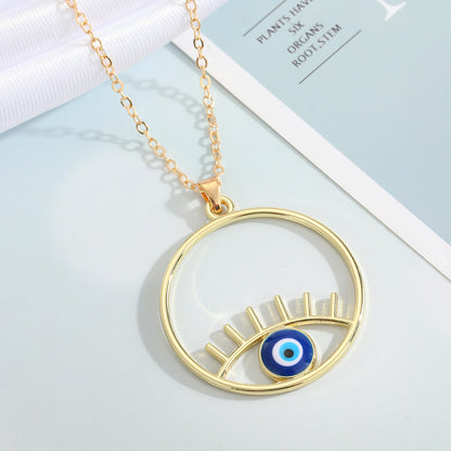 Turkey Blue Eye Pendant Alloy Diamond Necklace Wholesale Gooddiy