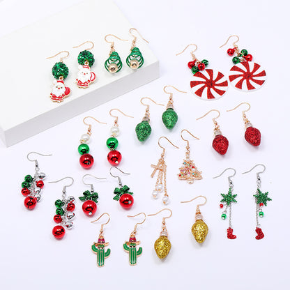 Simple Christmas Bell Santa Claus Irregular Earrings Wholesale Gooddiy