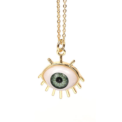 Devil's Eye Plastic Resin Pendant Copper Necklace Wholesale Gooddiy