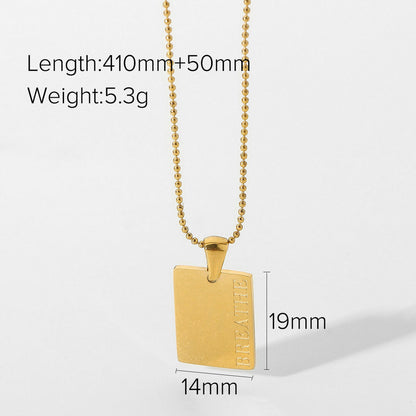 European And American Ins Internet Celebrity Necklace 18k Gold Stainless Steel Text Necklace For Women Fashion Trendy Style Necklace Jewelry