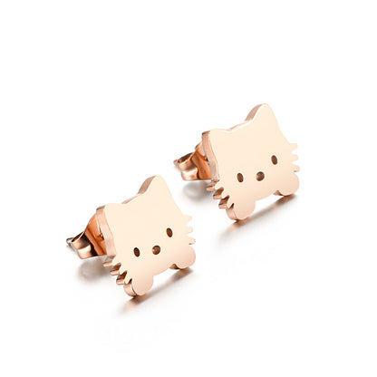 Creative Cute Cat Stainless Steel Stud Earrings Wholesale Gooddiy