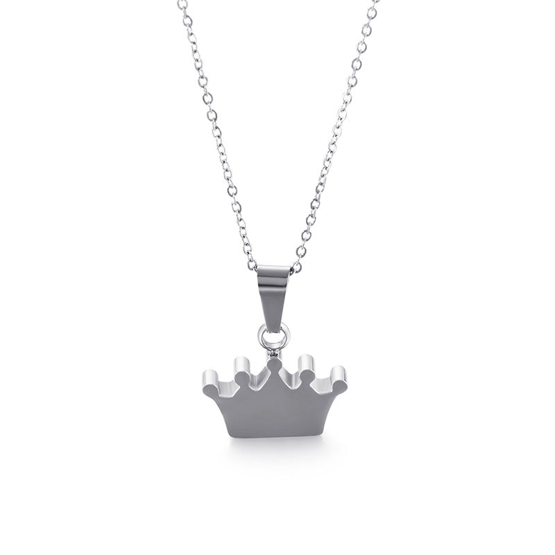 Fashion Stainless Steel Golden Crown Necklace Wholesale Gooddiy