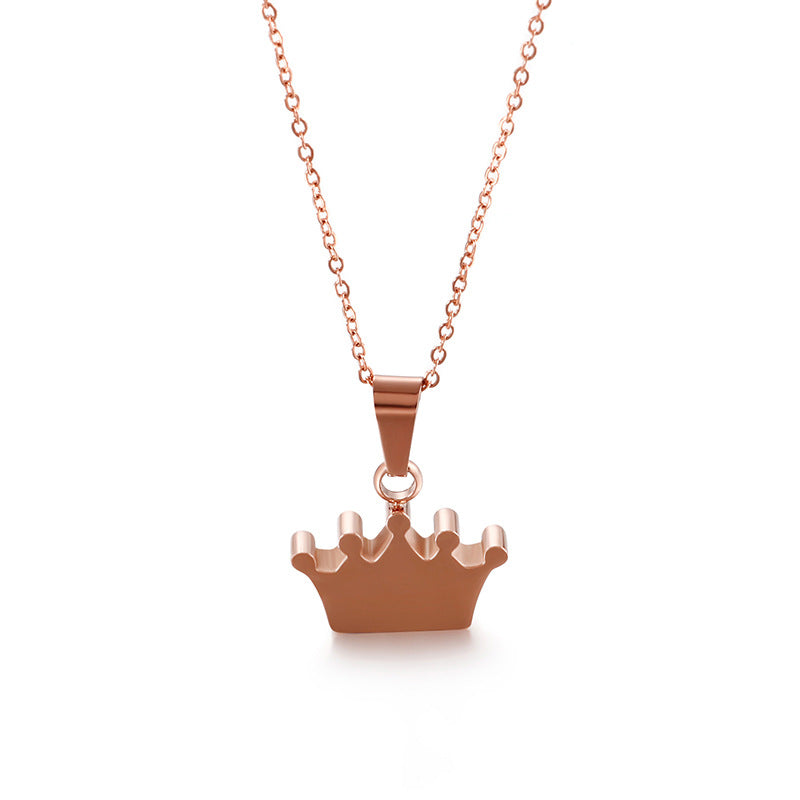 Fashion Stainless Steel Golden Crown Necklace Wholesale Gooddiy