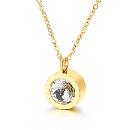 Fashion Round Titanium Steel Plating Necklace