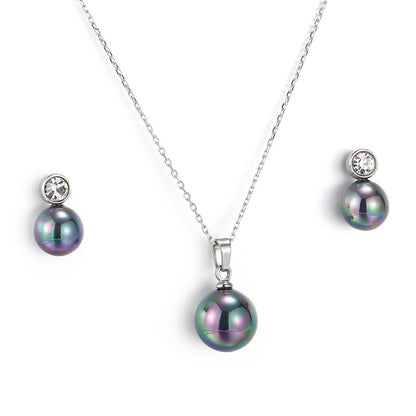 Fashion Shell Pearl Pendant Titanium Steel Necklace Earring Set Wholesale Gooddiy