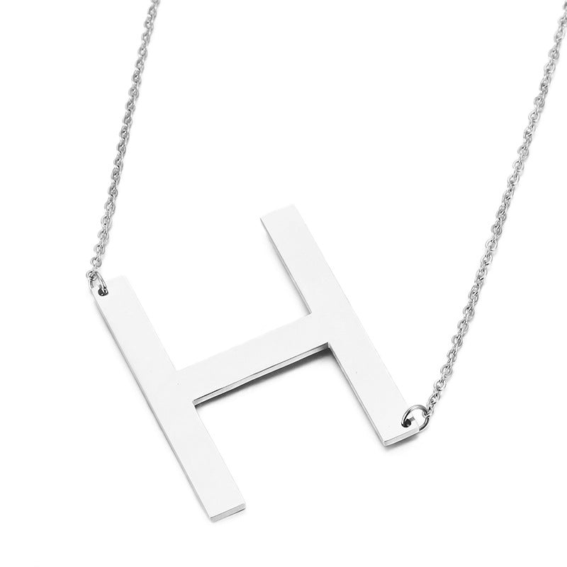 Fashion Simple 26 English Letter Stainless Steel Necklace Wholesale Gooddiy