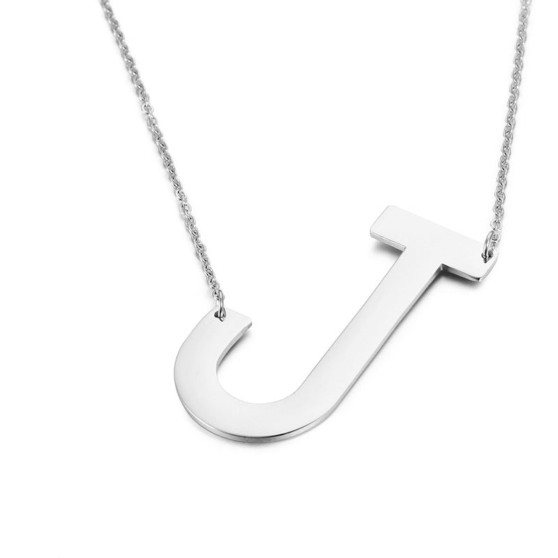 Fashion Simple 26 English Letter Stainless Steel Necklace Wholesale Gooddiy