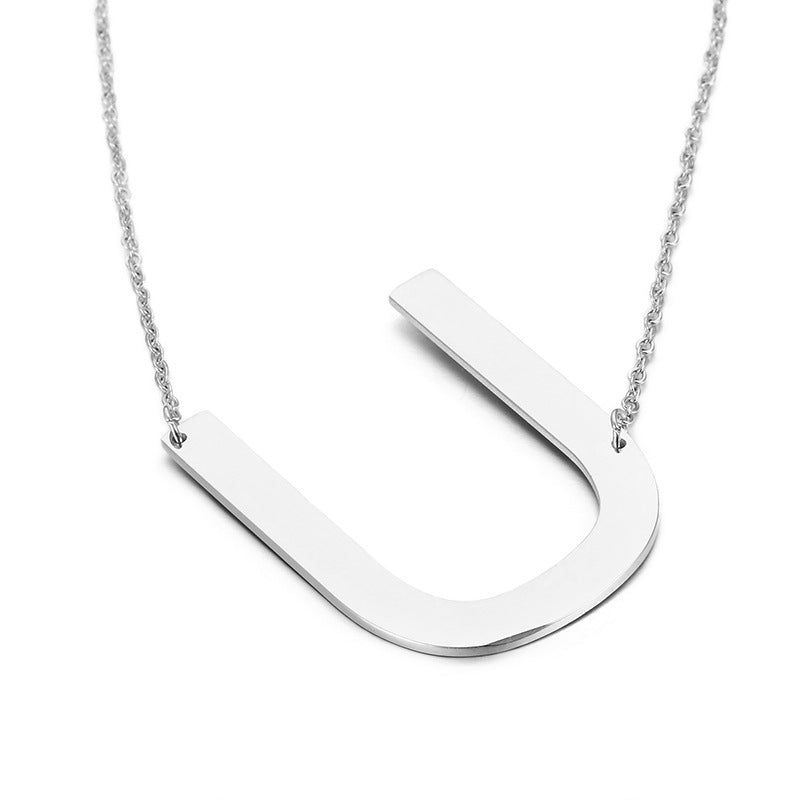 Fashion Simple 26 English Letter Stainless Steel Necklace Wholesale Gooddiy