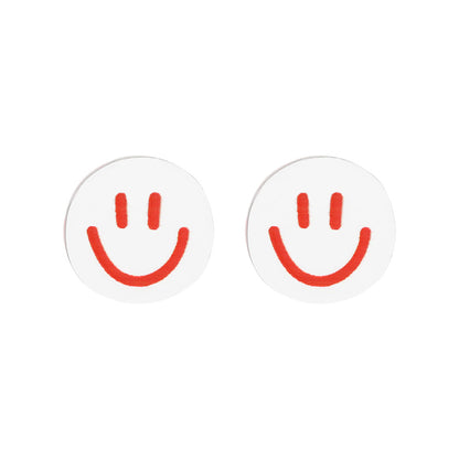 Cartoon Smiley Resin Transparent Smiley Earrings Wholesale Gooddiy