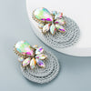 Fashion Water Droplets Diamond Alloy Artificial Gemstones Earrings