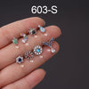 Korean Fashion Color Zircon Fine Needle Stainless Steel Screw Earrings Wholesale Gooddiy