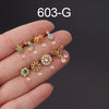 Korean Fashion Color Zircon Fine Needle Stainless Steel Screw Earrings Wholesale Gooddiy