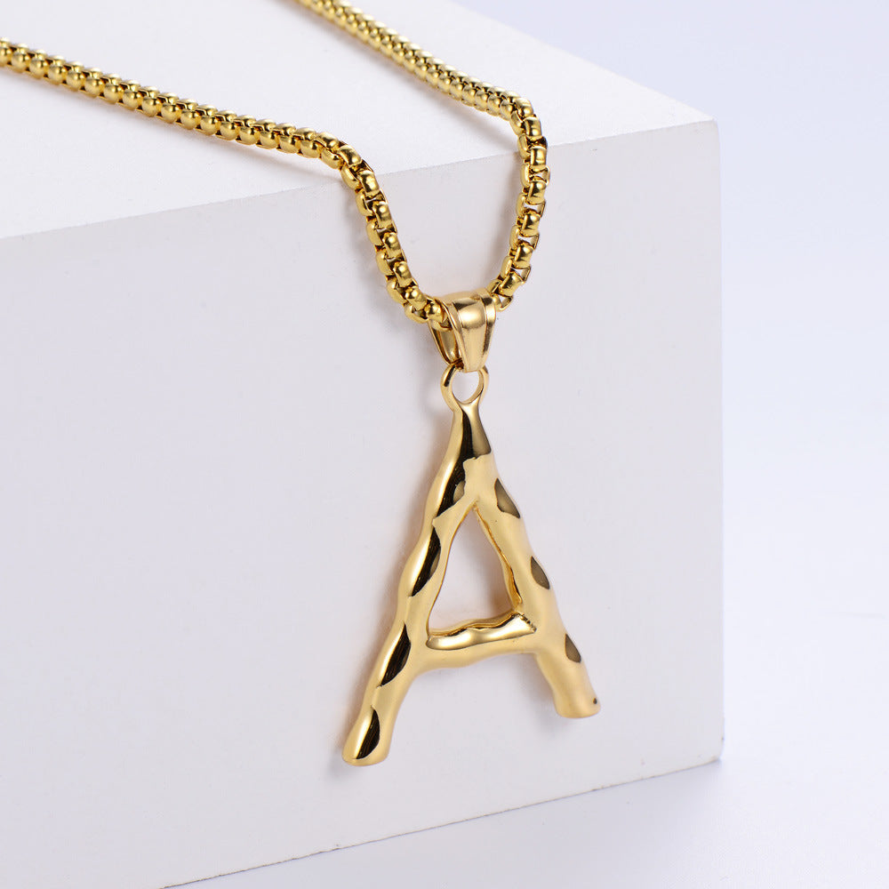 Hip-hop Polished Plating 18k Gold Stainless Steel Alphabet Pendant Wholesale Gooddiy