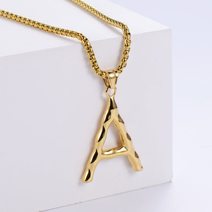 Hip-hop Polished Plating 18k Gold Stainless Steel Alphabet Pendant Wholesale Gooddiy