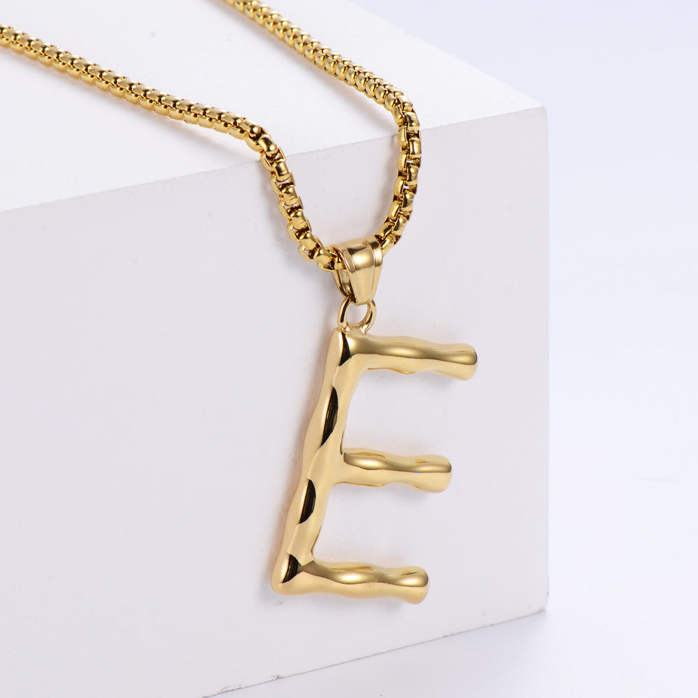 Hip-hop Polished Plating 18k Gold Stainless Steel Alphabet Pendant Wholesale Gooddiy