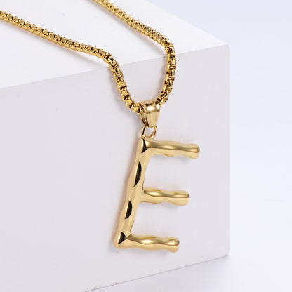 Hip-hop Polished Plating 18k Gold Stainless Steel Alphabet Pendant Wholesale Gooddiy