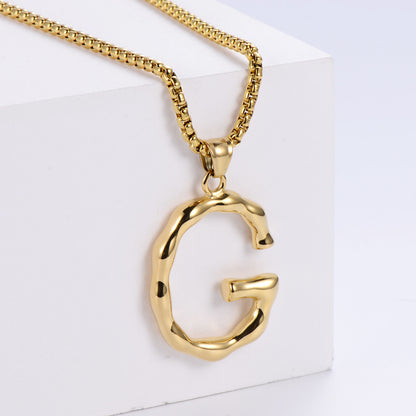 Hip-hop Polished Plating 18k Gold Stainless Steel Alphabet Pendant Wholesale Gooddiy