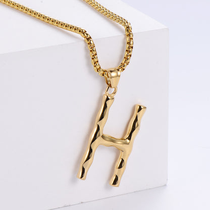 Hip-hop Polished Plating 18k Gold Stainless Steel Alphabet Pendant Wholesale Gooddiy