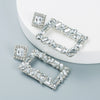 Fashion Geometric Square Alloy Inlaid Color Rhinestones Earrings Wholesale Nihaojewelry