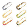 Wholesale Fashion Micro-inlaid Color Zircon Pin Copper Earrings Gooddiy