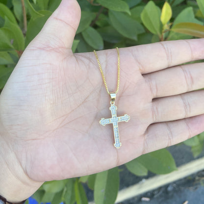 Cross Pendant Copper Inlaid Zircon Necklace Wholesale Gooddiy