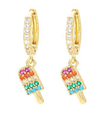 Retro Color Popsicle Ice Cream Copper Earrings Wholesale Gooddiy