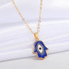 New Retro Palm Inlaid Diamond Vertical Eye Alloy Necklace Wholesale Gooddiy