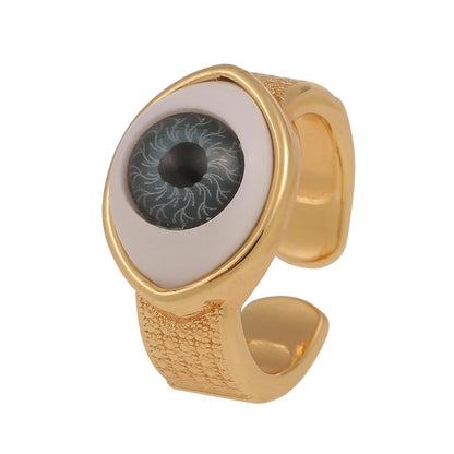 18k Brand New Retro Devil's Eye Copper Ring Wholesale Hello Jewelry