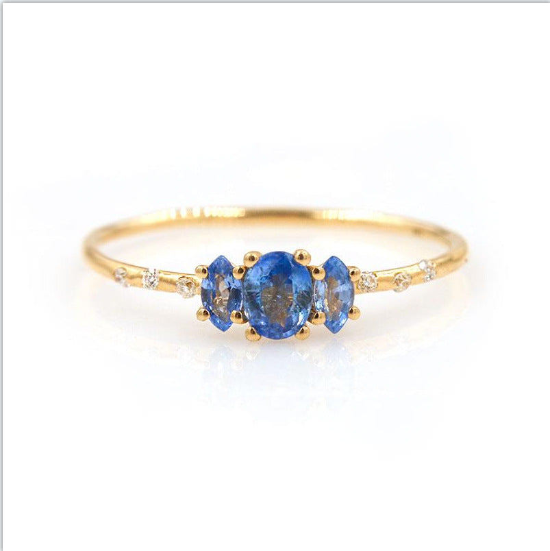 18k Simple Fashion Starry Sky Triple Zircon Copper Ring Wholesale Gooddiy