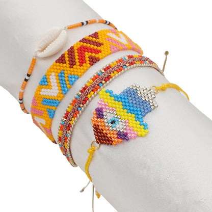 Palm Beaded Miyuki Bead Woven Geometric Multi-layered Bracelet Wholesale Jewelry Gooddiy