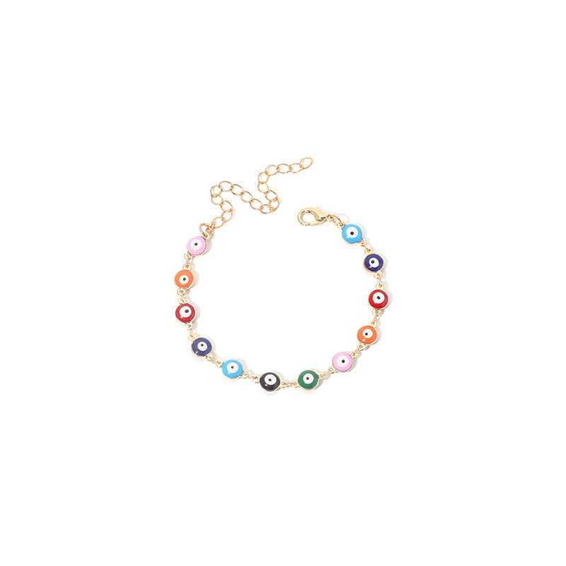 Bohemian Style Colorful Retro Devil Eyes Necklace Bracelet Anklet Combination Accessories