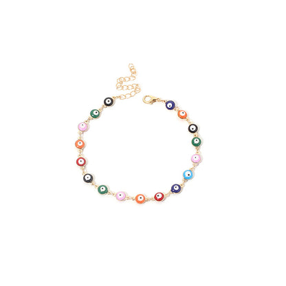 Bohemian Style Colorful Retro Devil Eyes Necklace Bracelet Anklet Combination Accessories