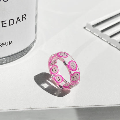 Retro Resin Transparent Ring