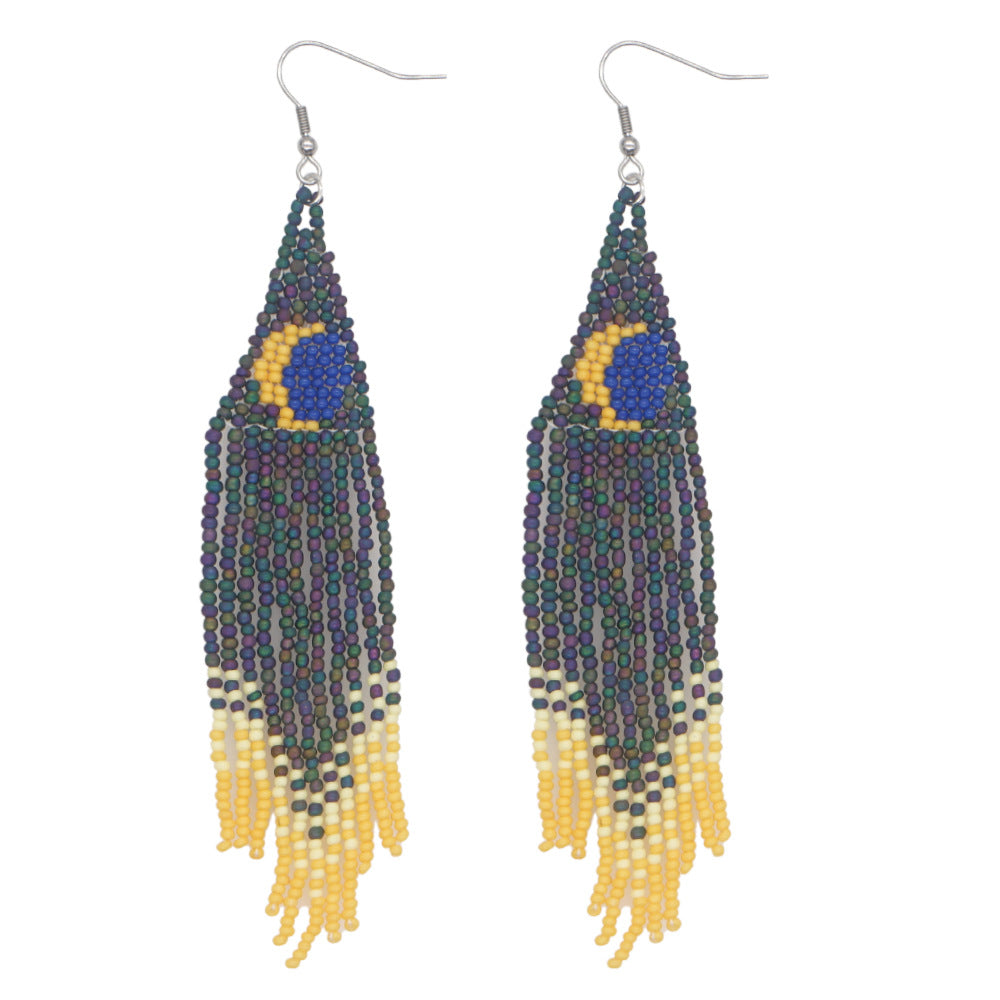 Bohemian Ethnic Hand-woven Tassel Long Earrings