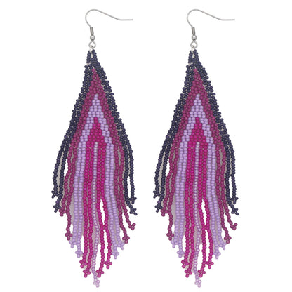 Bohemian Ethnic Hand-woven Tassel Long Earrings