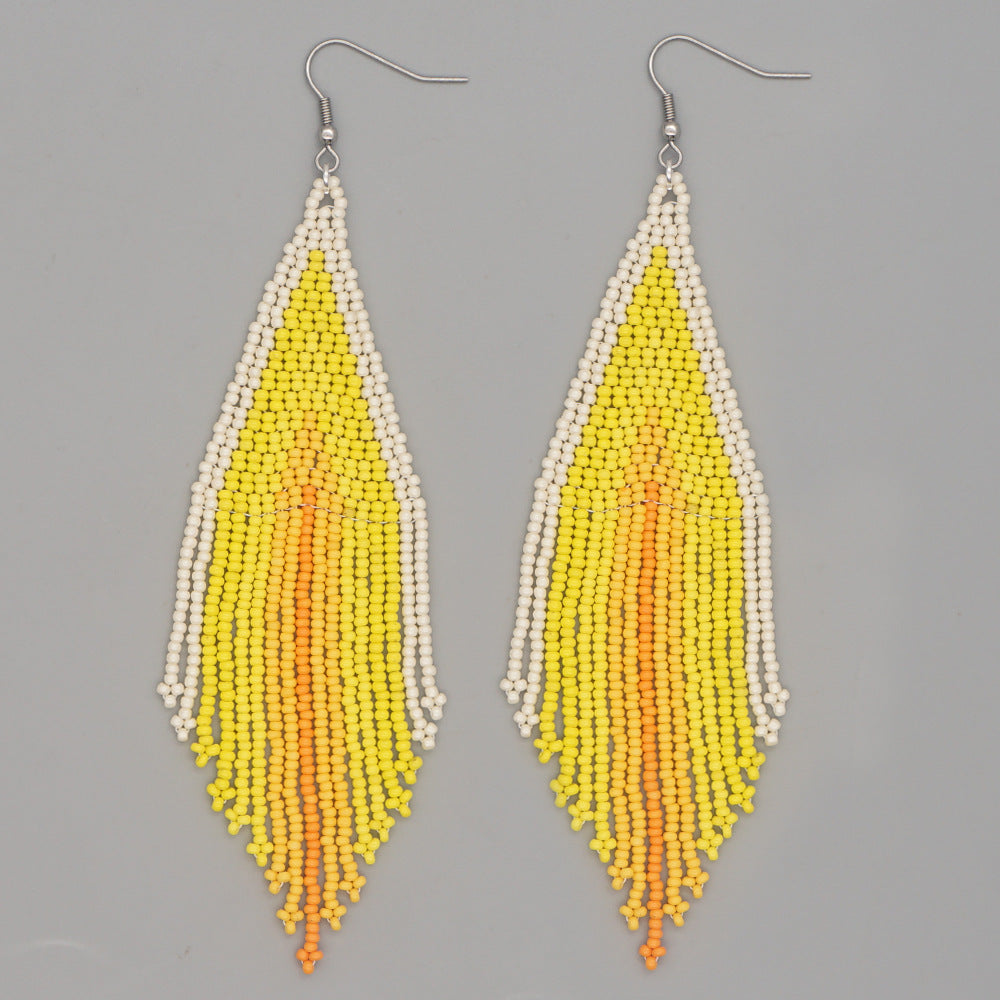 Bohemian Ethnic Hand-woven Tassel Long Earrings