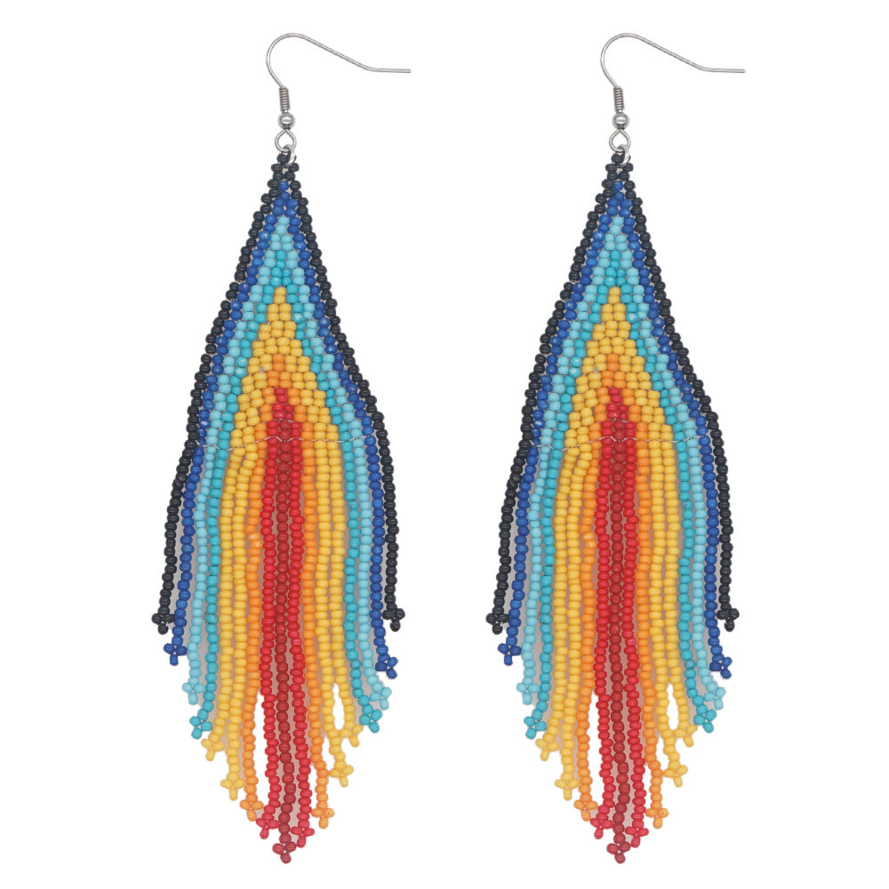 Bohemian Ethnic Hand-woven Tassel Long Earrings