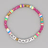 Bohemian Style Color Crystal Letter Beaded Small Bracelet