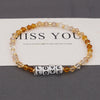 Bohemian Style Color Crystal Letter Beaded Small Bracelet