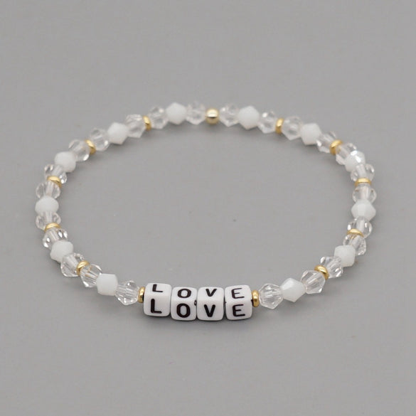 Bohemian Style Color Crystal Letter Beaded Small Bracelet