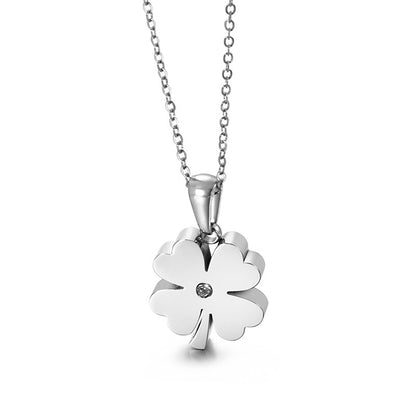 Simple Four-leaf Clover Pendant Stainless Steel Necklace Wholesale Gooddiy