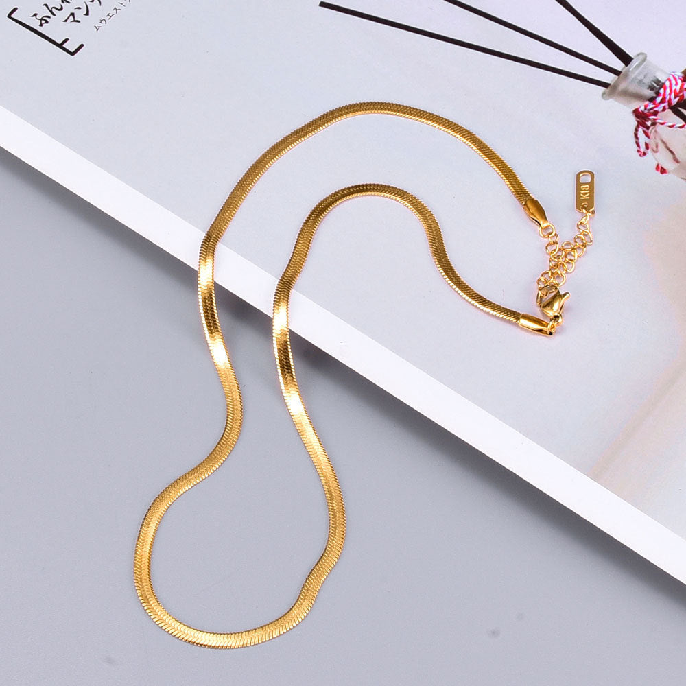 Gooddiy Simple Plain Chain Short Titanium Steel Necklace Wholesale Jewelry