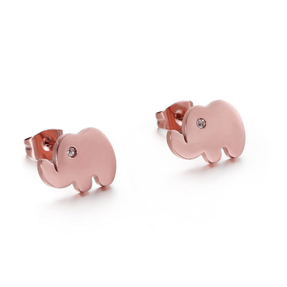 Korean Cute Fashion Titanium Steel Animal Baby Elephant Studs Stainless Steel Studs Boys And Girls Popular Ornament Wholesale