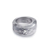 Simple Fashion Stainless Steel Half-pack Color Transparent Glass Ring Wholesale Gooddiy