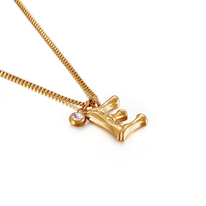 Fashion 26 Letter Golden Pendant Stainless Steel Necklace Wholesale Gooddiy