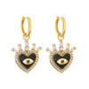 Retro Micro-inlaid Eyes Heart Shape Copper Plated Ear Clip Wholesale Gooddiy