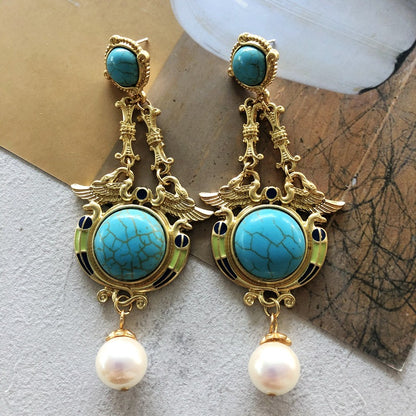 Fashion Geometric Turquoise Alloy Necklace Wholesale