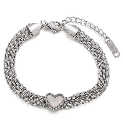 Fashion Trend Heart Titanium Steel Multi-layer Bracelet Wholesale Gooddiy